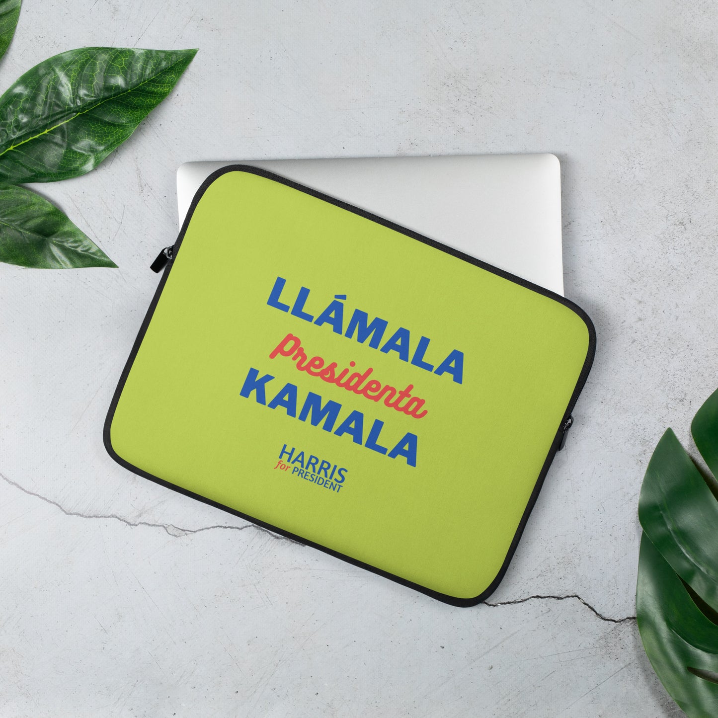 "Llámala Presidenta Kamala" Llamala Kamala Brat Slime Green Laptop Sleeve – Available in 13" and 15"