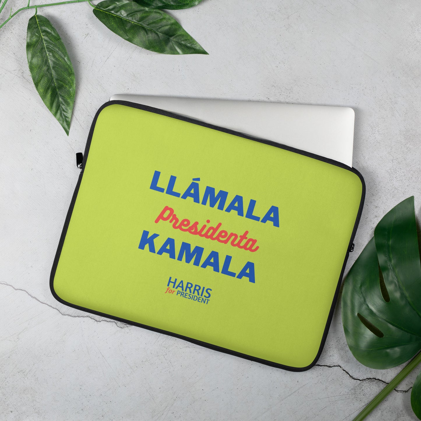 "Llámala Presidenta Kamala" Llamala Kamala Brat Slime Green Laptop Sleeve – Available in 13" and 15"