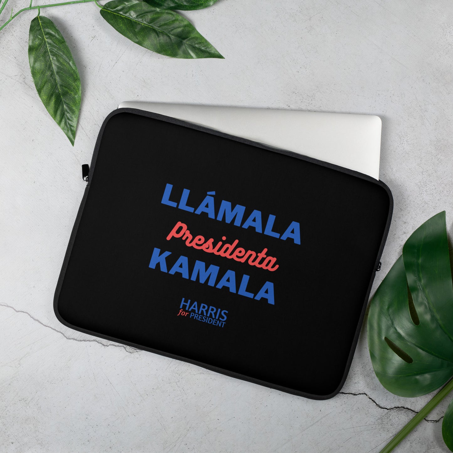 "Llámala Presidenta Kamala" Llamala Kamala Black Laptop Sleeve – Available in 13" and 15"