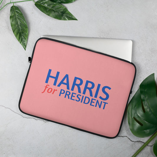 "Harris for President" Kamala Harris 2024 Campaign Pink Laptop Sleeve – Available in 13" and 15"