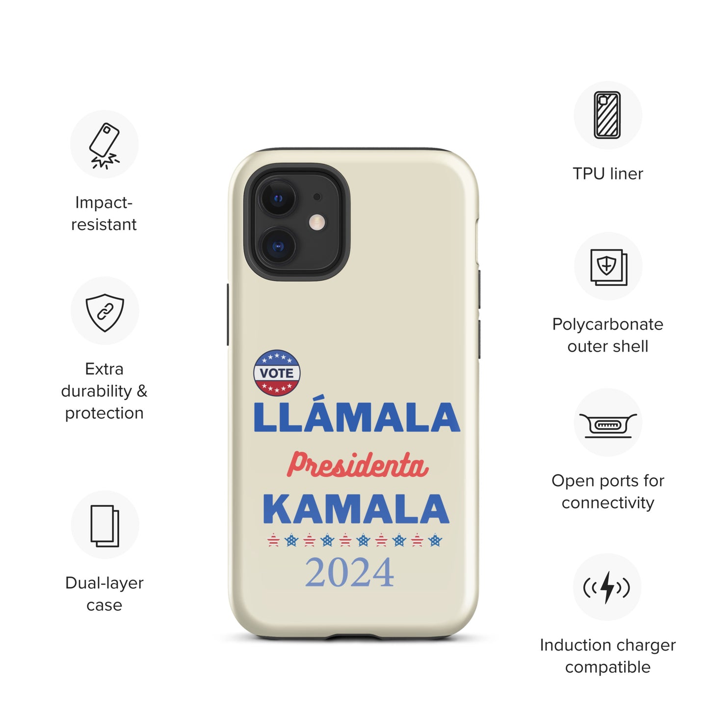 Llámala Presidenta Kamala iPhone Case - Stylish & Durable Dual-Layer Protection