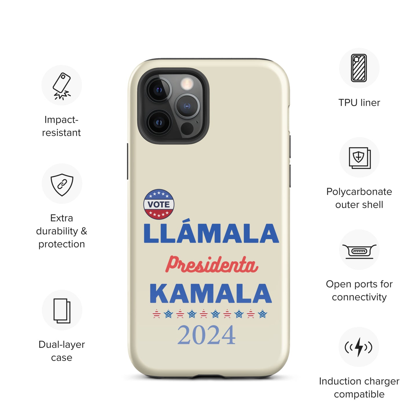 Llámala Presidenta Kamala iPhone Case - Stylish & Durable Dual-Layer Protection