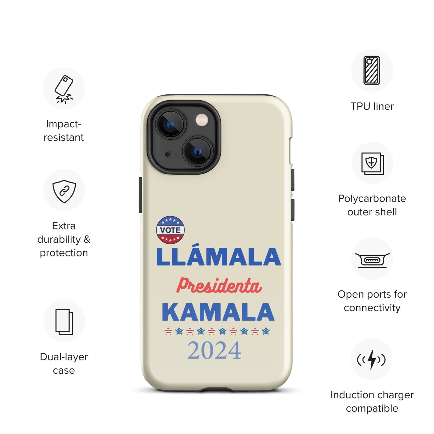 Llámala Presidenta Kamala iPhone Case - Stylish & Durable Dual-Layer Protection