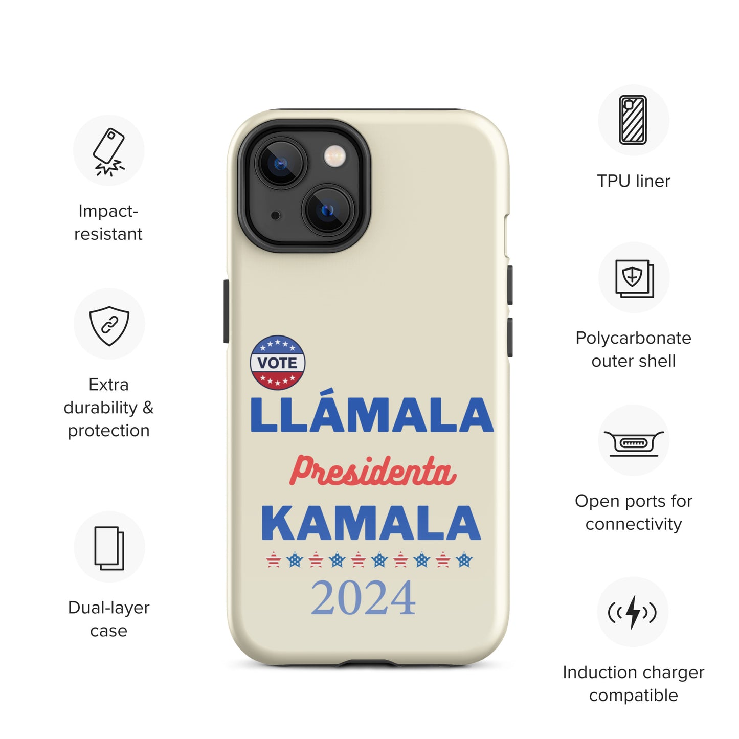 Llámala Presidenta Kamala iPhone Case - Stylish & Durable Dual-Layer Protection