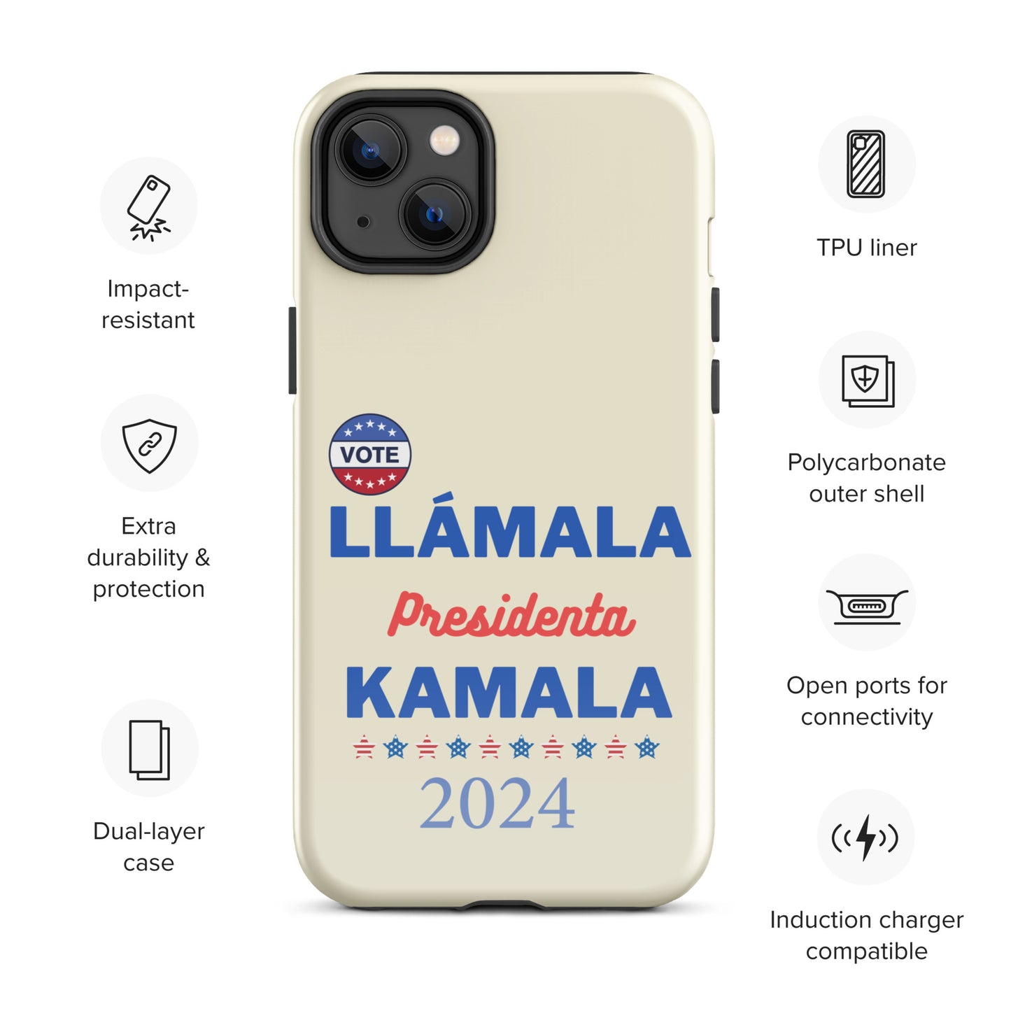 Llámala Presidenta Kamala iPhone Case - Stylish & Durable Dual-Layer Protection