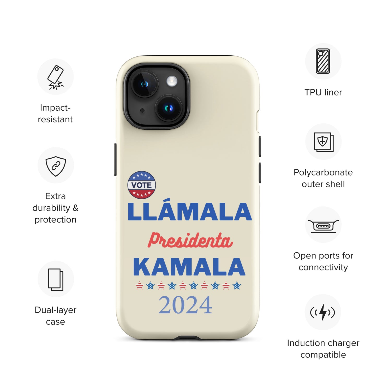 Llámala Presidenta Kamala iPhone Case - Stylish & Durable Dual-Layer Protection