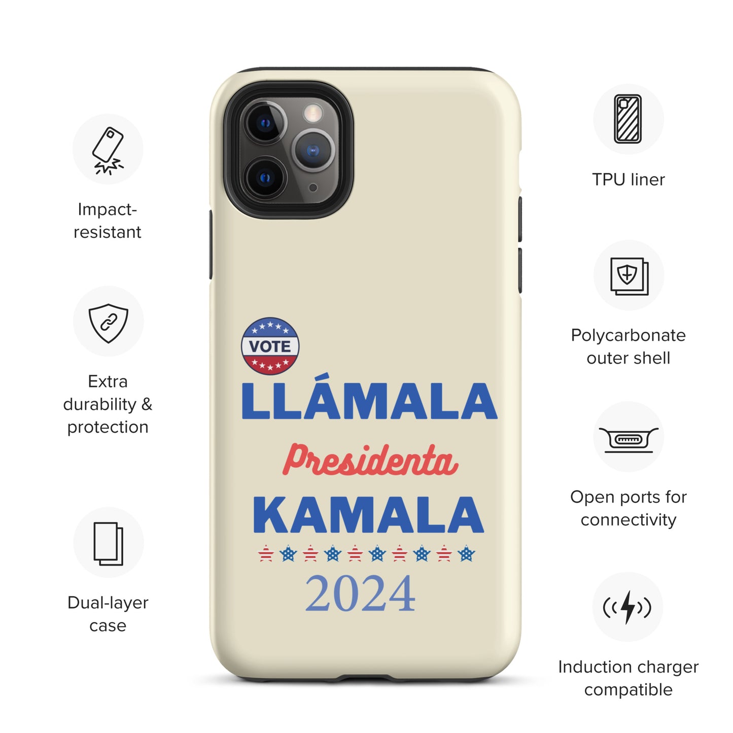 Llámala Presidenta Kamala iPhone Case - Stylish & Durable Dual-Layer Protection