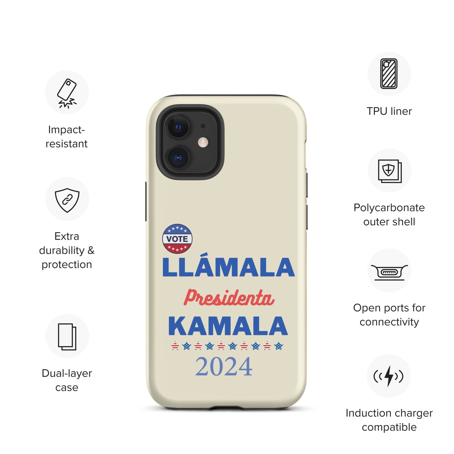 Llámala Presidenta Kamala iPhone Case - Stylish & Durable Dual-Layer Protection