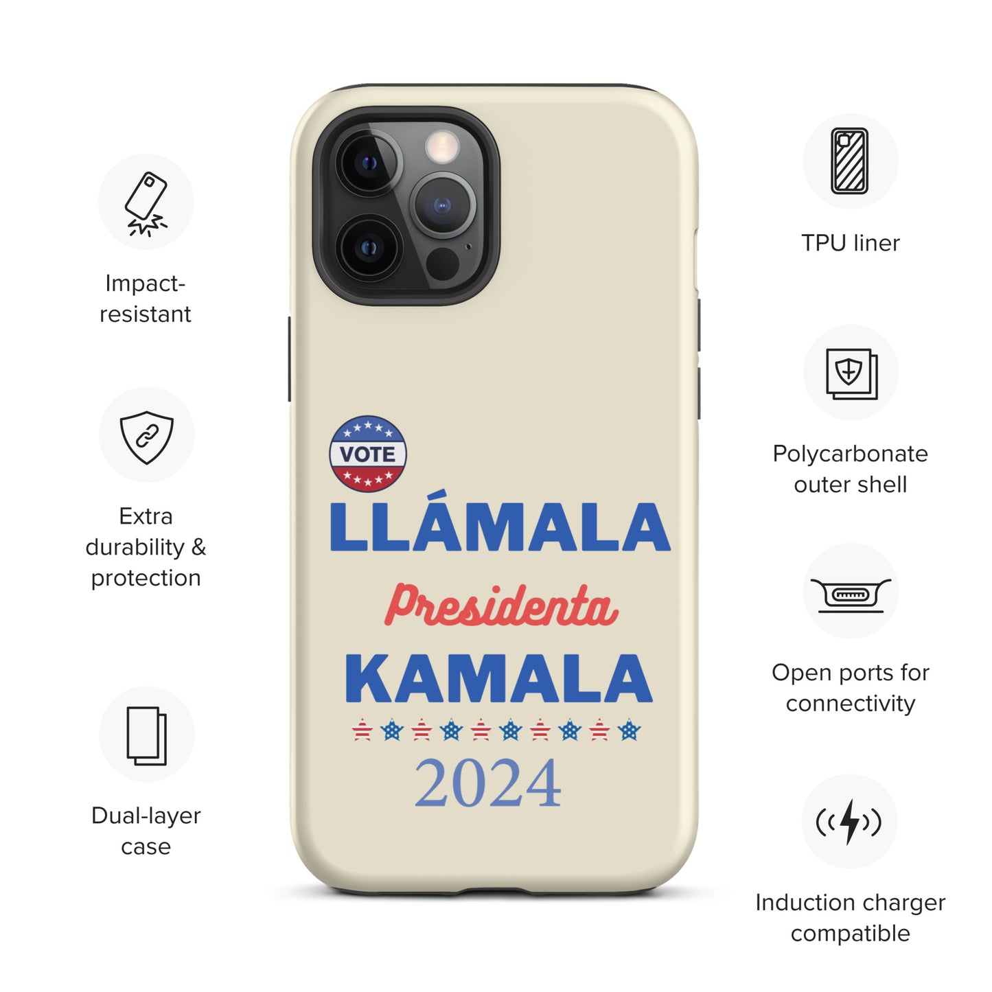 Llámala Presidenta Kamala iPhone Case - Stylish & Durable Dual-Layer Protection