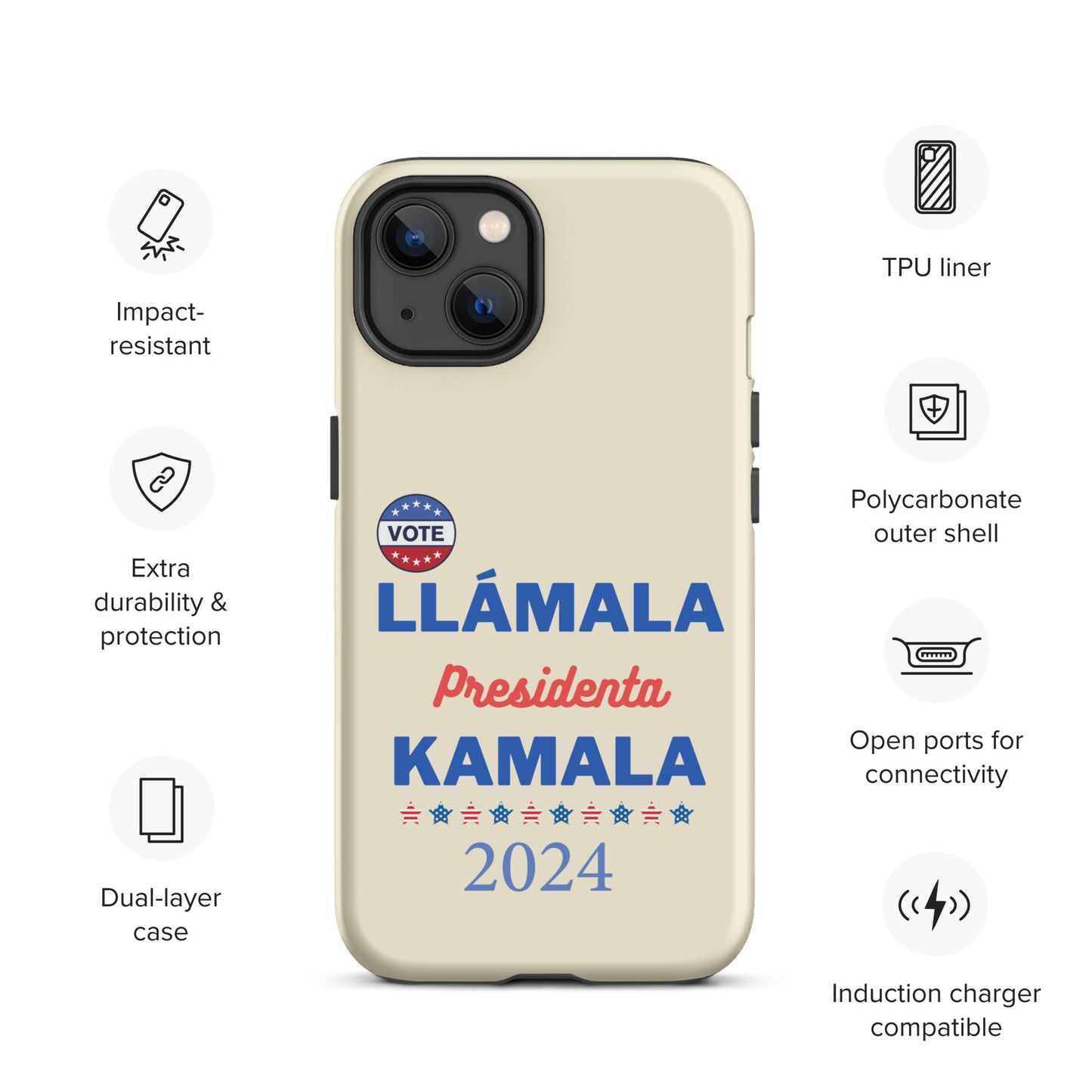 Llámala Presidenta Kamala iPhone Case - Stylish & Durable Dual-Layer Protection