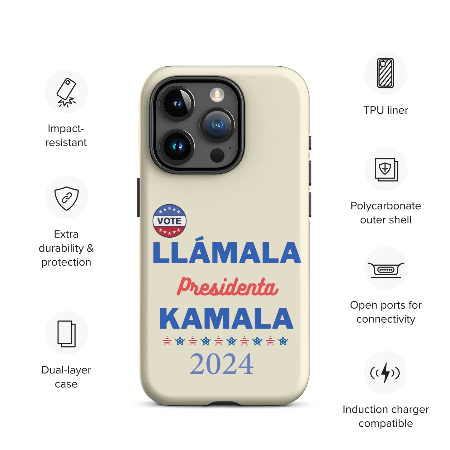 Llámala Presidenta Kamala iPhone Case - Stylish & Durable Dual-Layer Protection