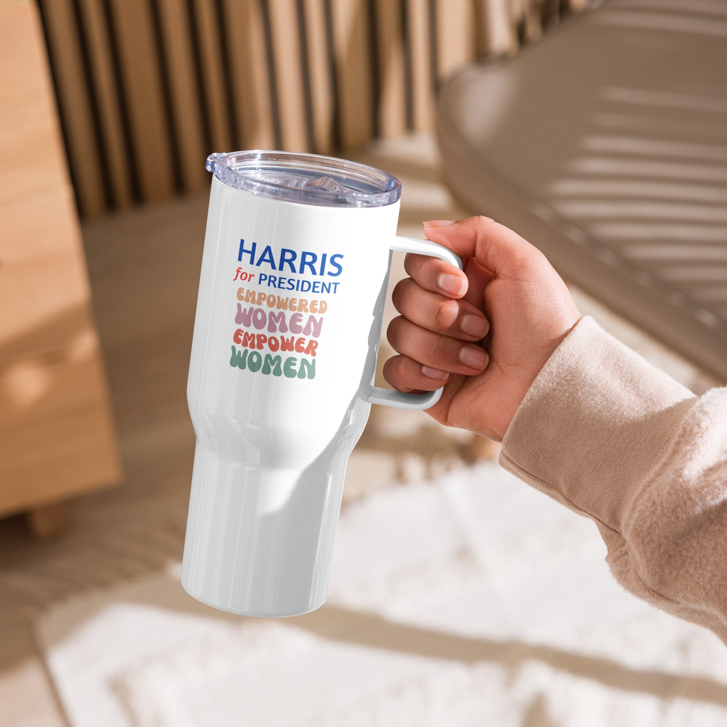 Harris for President - Empowered Women Empower Women | Kamala Collection Travel Mug with Handle