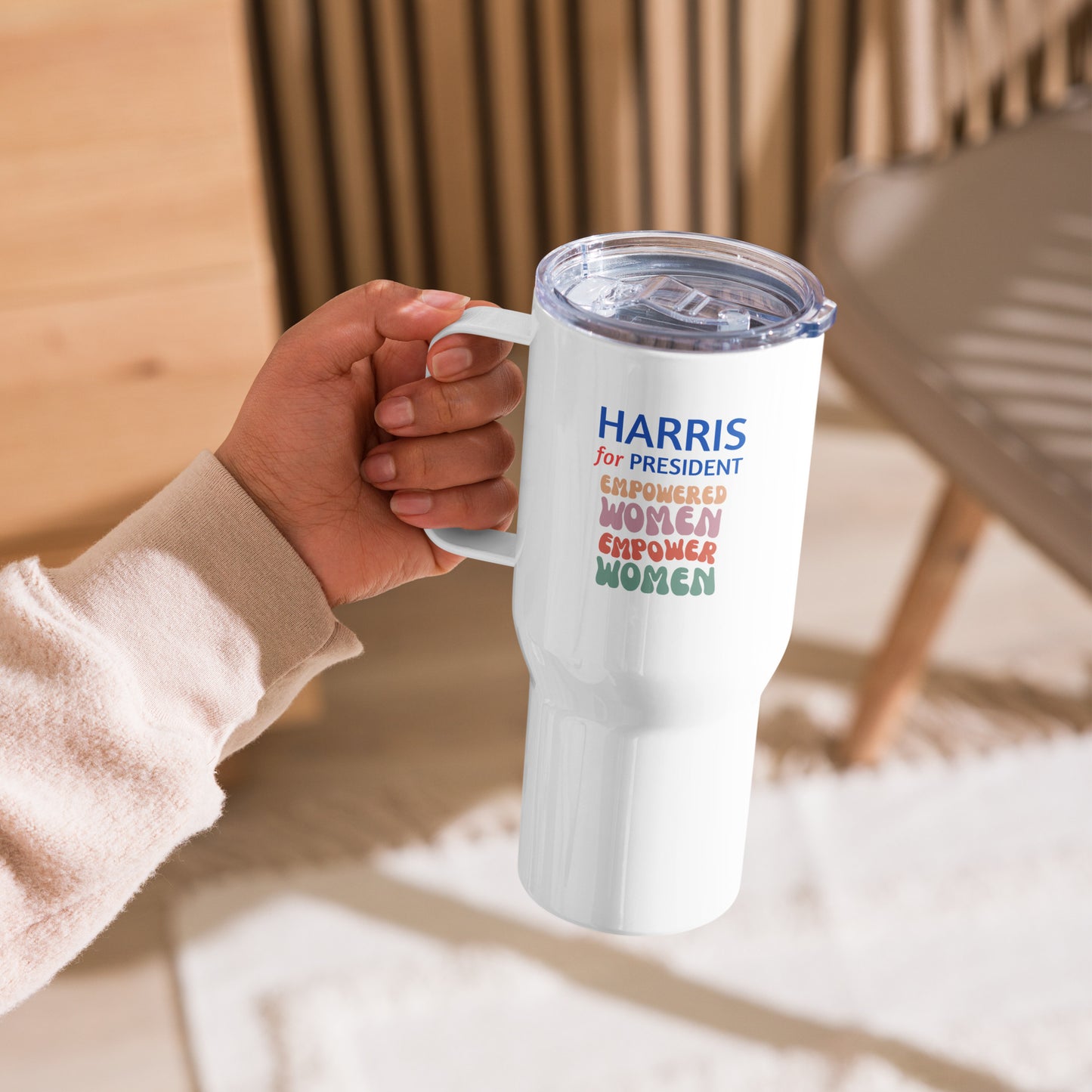 Harris for President - Empowered Women Empower Women | Kamala Collection Travel Mug with Handle