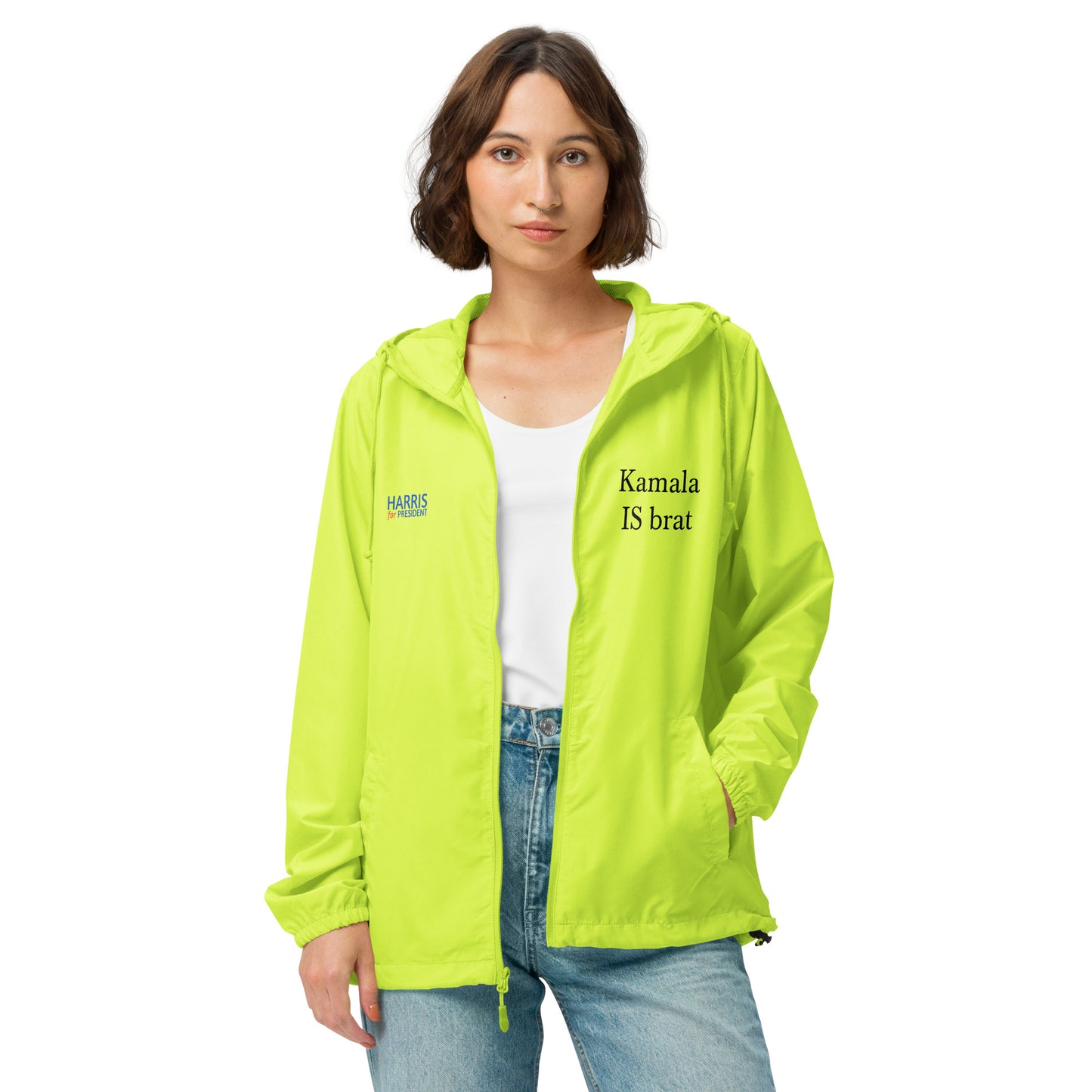 Kamala IS Brat - Harris for President 2024 - Unisex lightweight zip up windbreaker