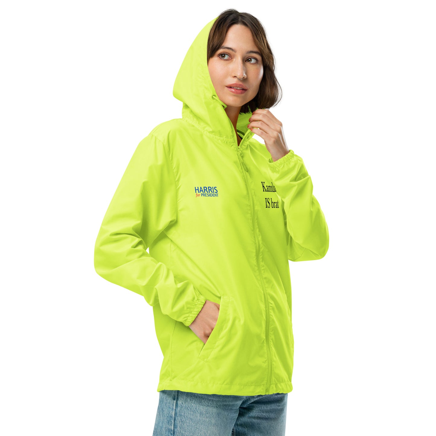 Kamala IS Brat - Harris for President 2024 - Unisex lightweight zip up windbreaker