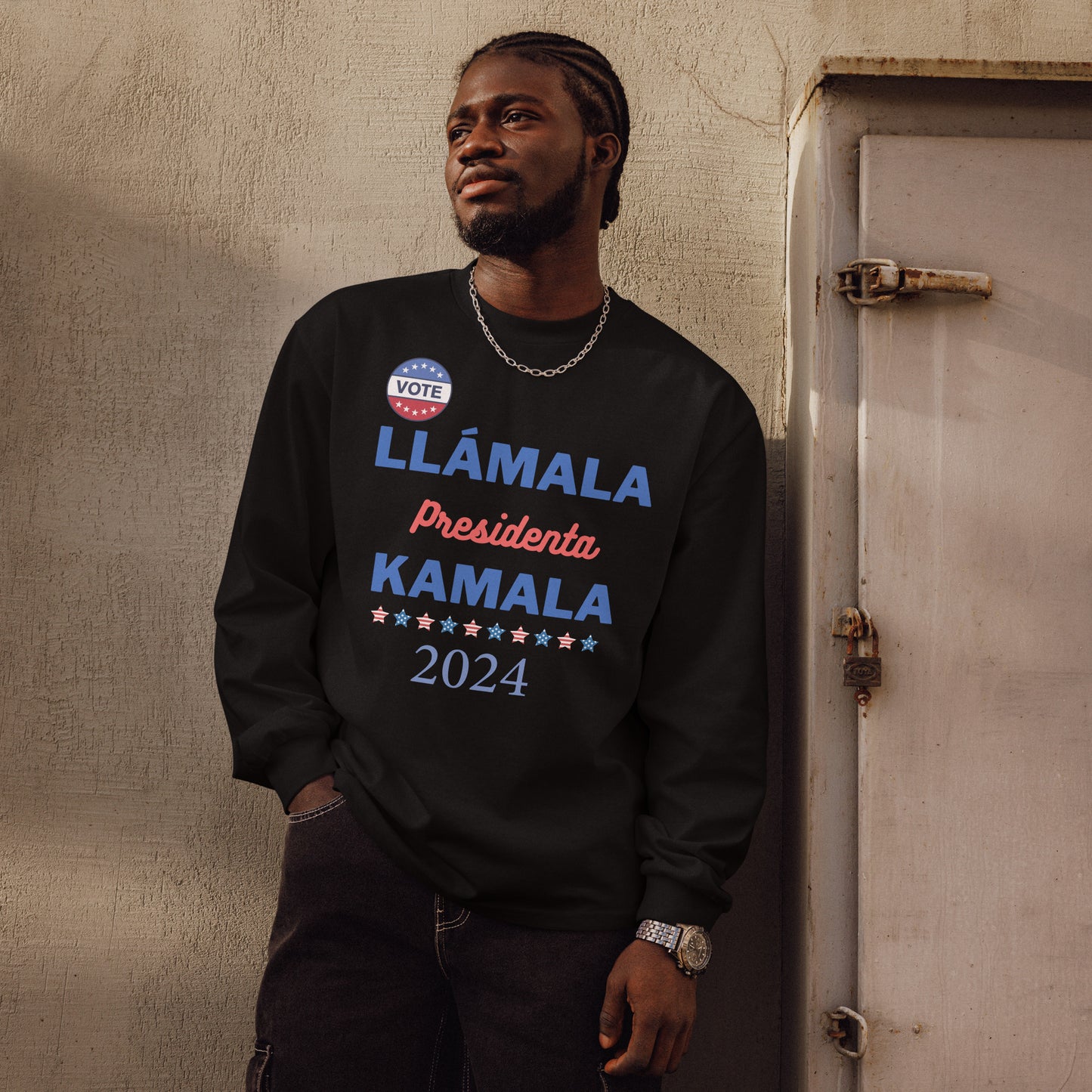 Vote Llámala Presidenta Kamala - Unisex Premium Heavyweight Long Sleeve Shirt