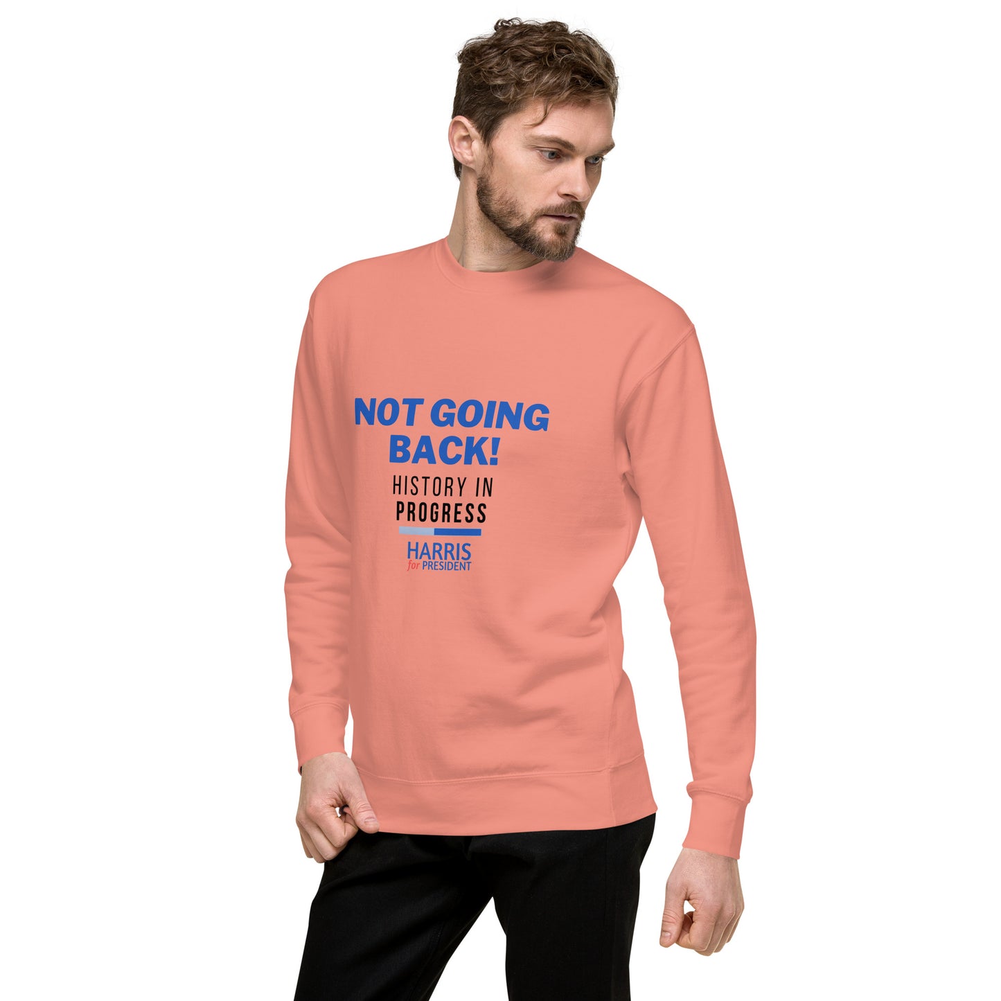 Not Going Back! | History in Progress | Harris for President - Unisex Premium Sweatshirt