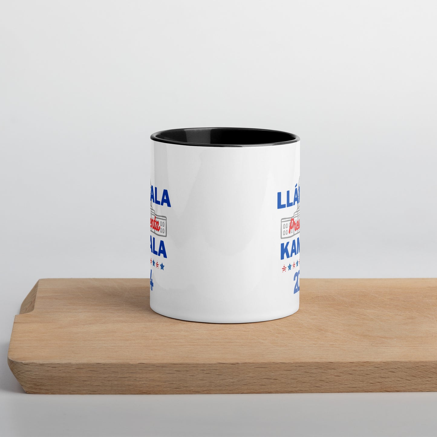 "Llámala Presidenta Kamala" White House 2024 Kamala Harris 2024 President Mug with Colorful Interior - White Ceramic Coffee Mug Dishwasher and Microwave Safe