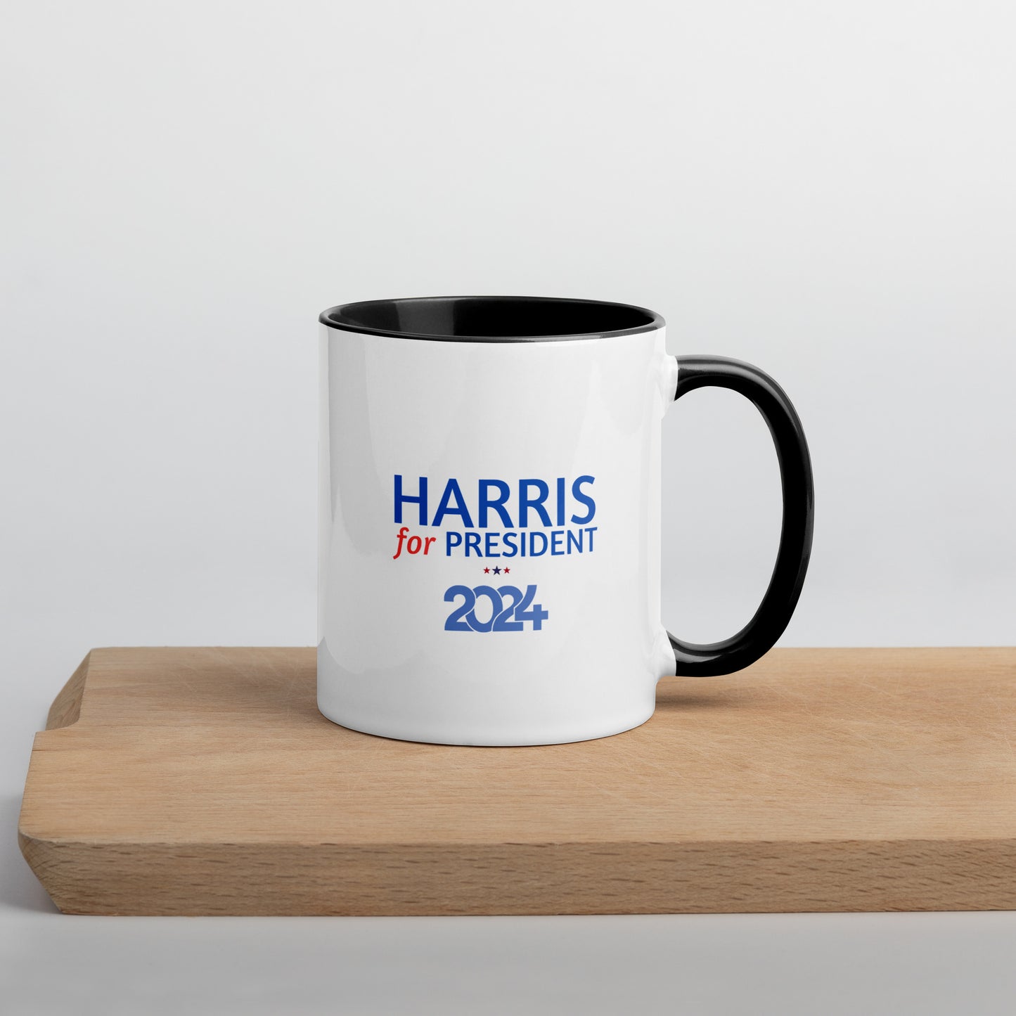 Kamala Harris for President 2024 Mug with Colorful Interior - White Ceramic Coffee Mug