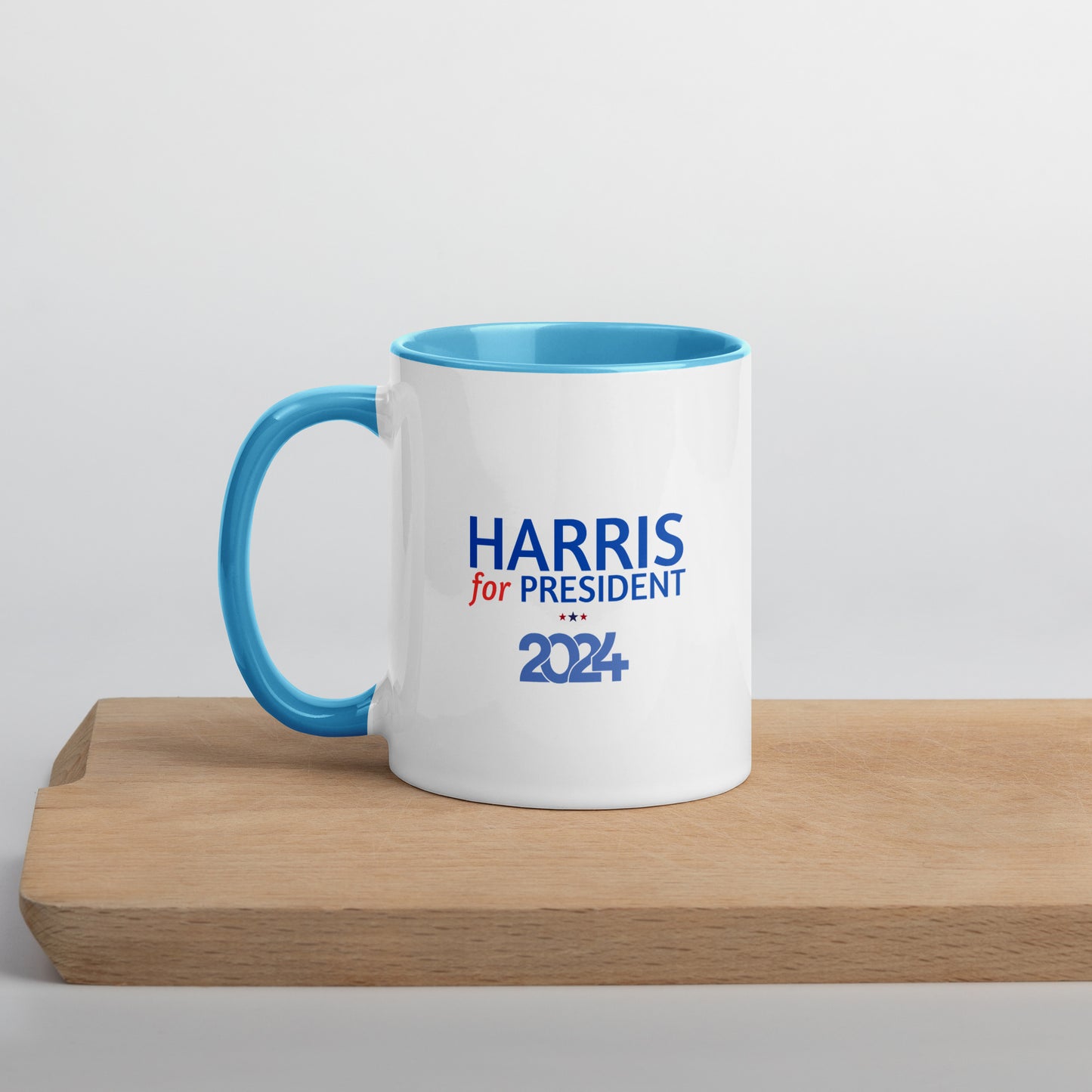 Kamala Harris for President 2024 Mug with Colorful Interior - White Ceramic Coffee Mug