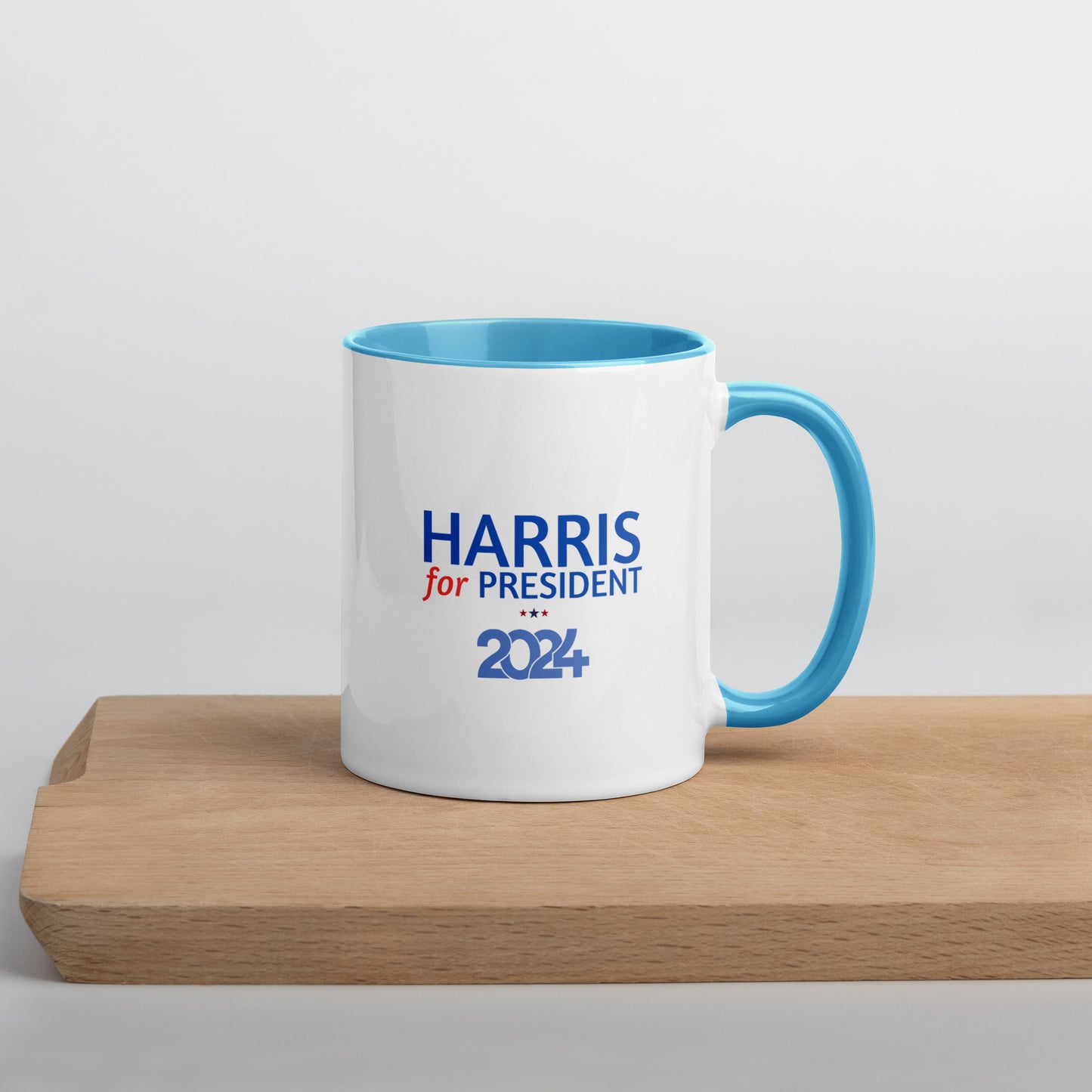 Kamala Harris for President 2024 Mug with Colorful Interior - White Ceramic Coffee Mug