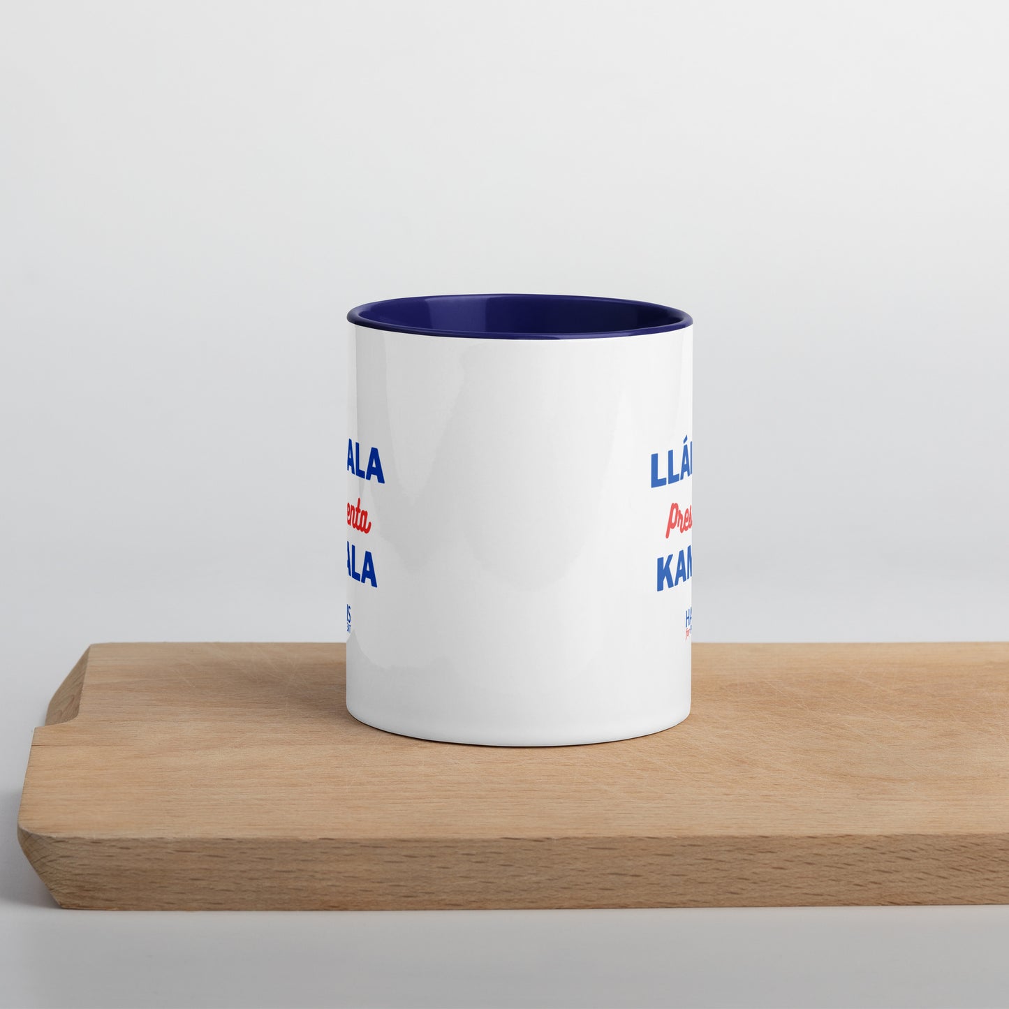 "Llámala Presidenta Kamala" Kamala Harris 2024 President Mug with Colorful Interior - White Ceramic Coffee Mug Dishwasher and Microwave Safe