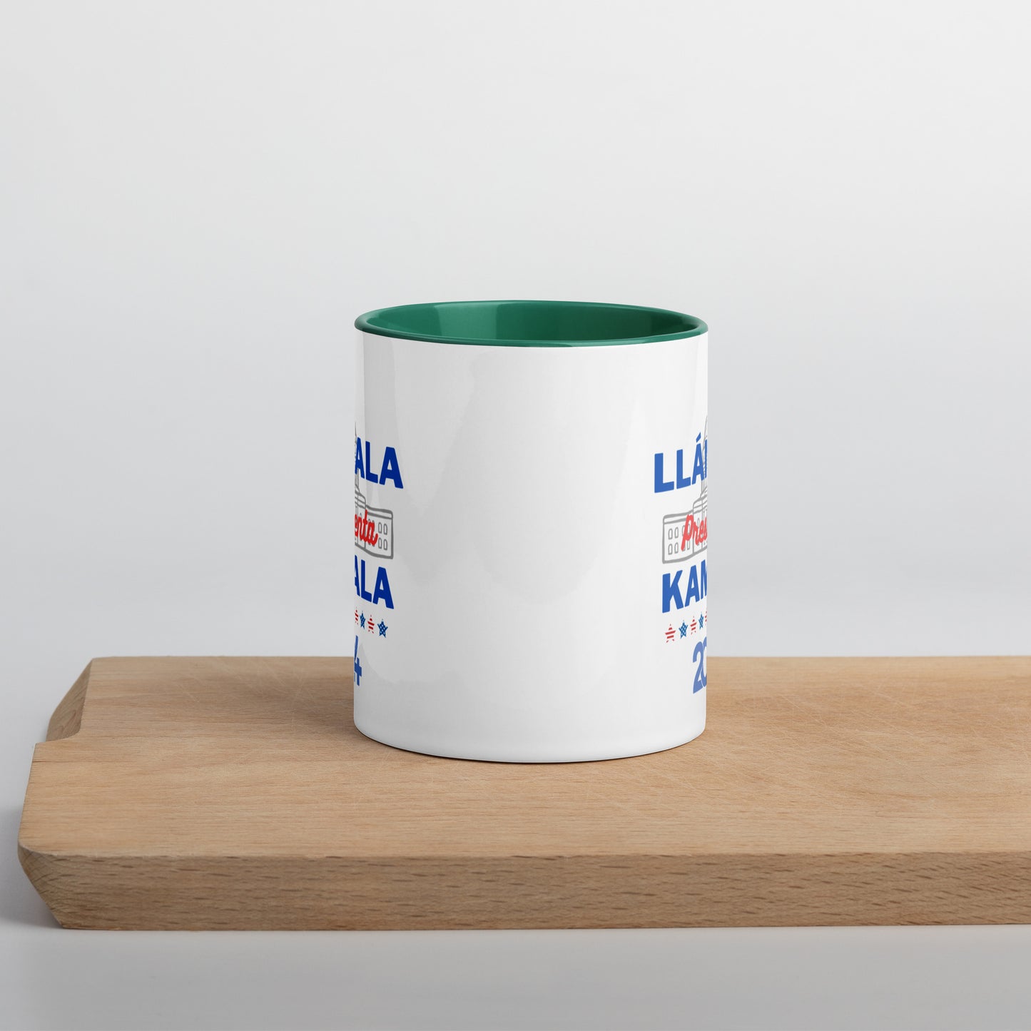 "Llámala Presidenta Kamala" White House 2024 Kamala Harris 2024 President Mug with Colorful Interior - White Ceramic Coffee Mug Dishwasher and Microwave Safe