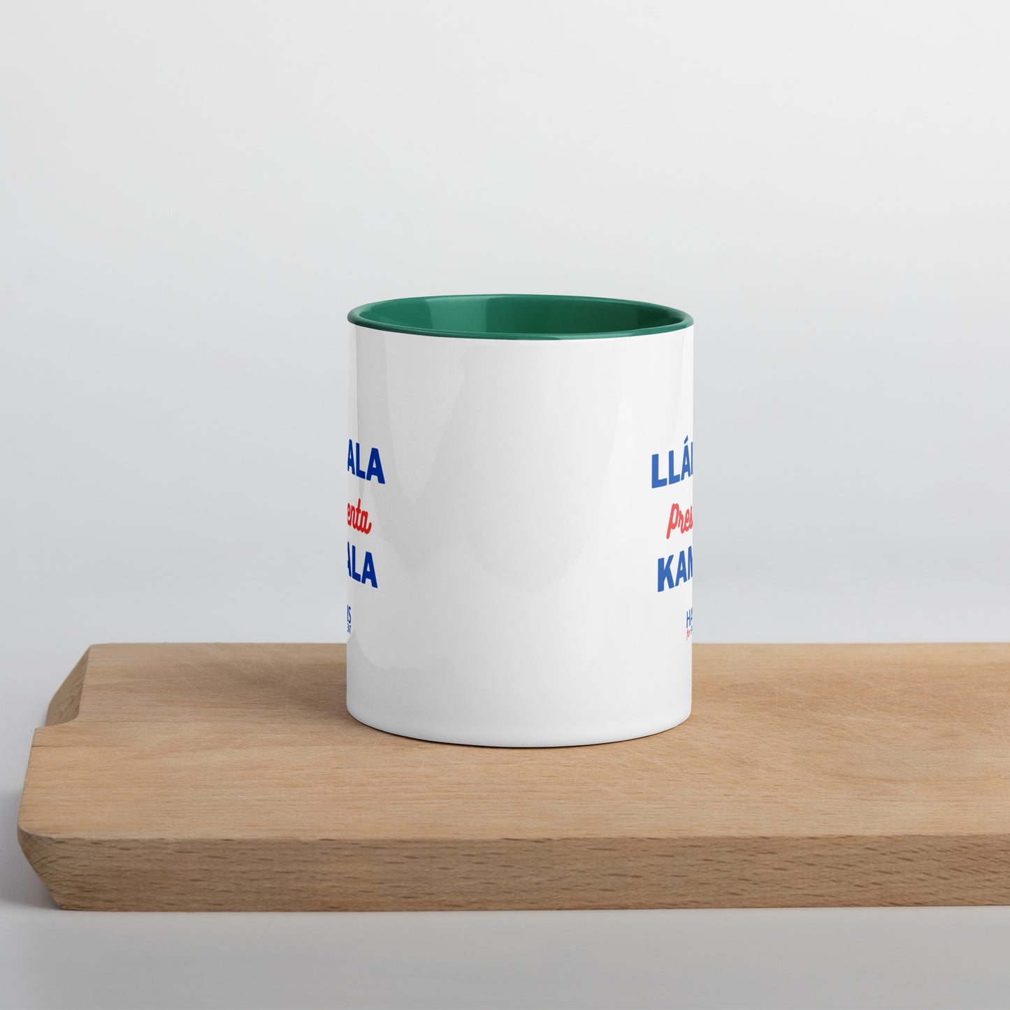 "Llámala Presidenta Kamala" Kamala Harris 2024 President Mug with Colorful Interior - White Ceramic Coffee Mug Dishwasher and Microwave Safe