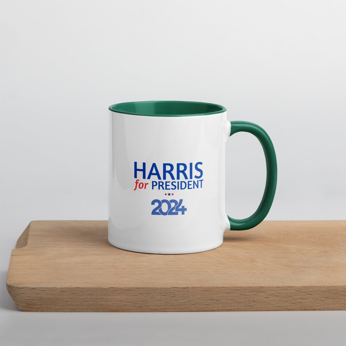 Kamala Harris for President 2024 Mug with Colorful Interior - White Ceramic Coffee Mug