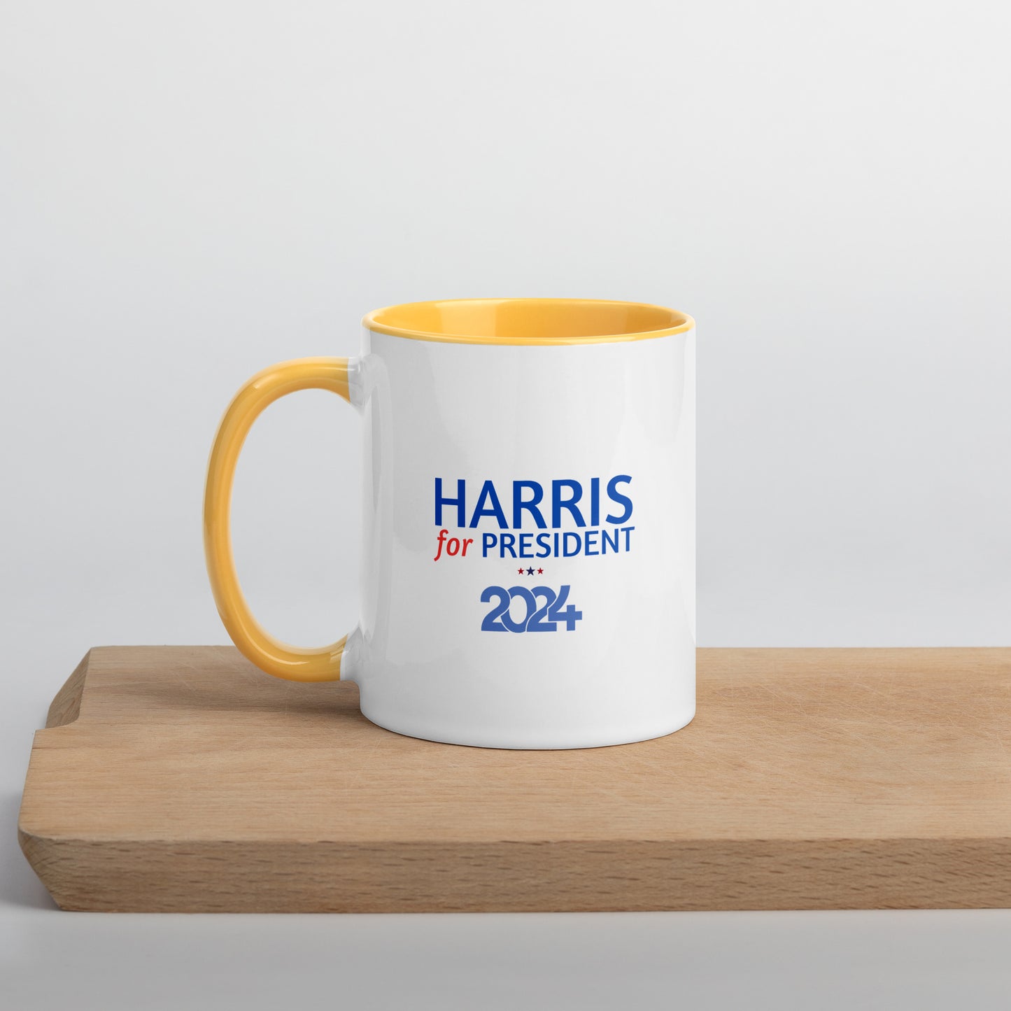 Kamala Harris for President 2024 Mug with Colorful Interior - White Ceramic Coffee Mug