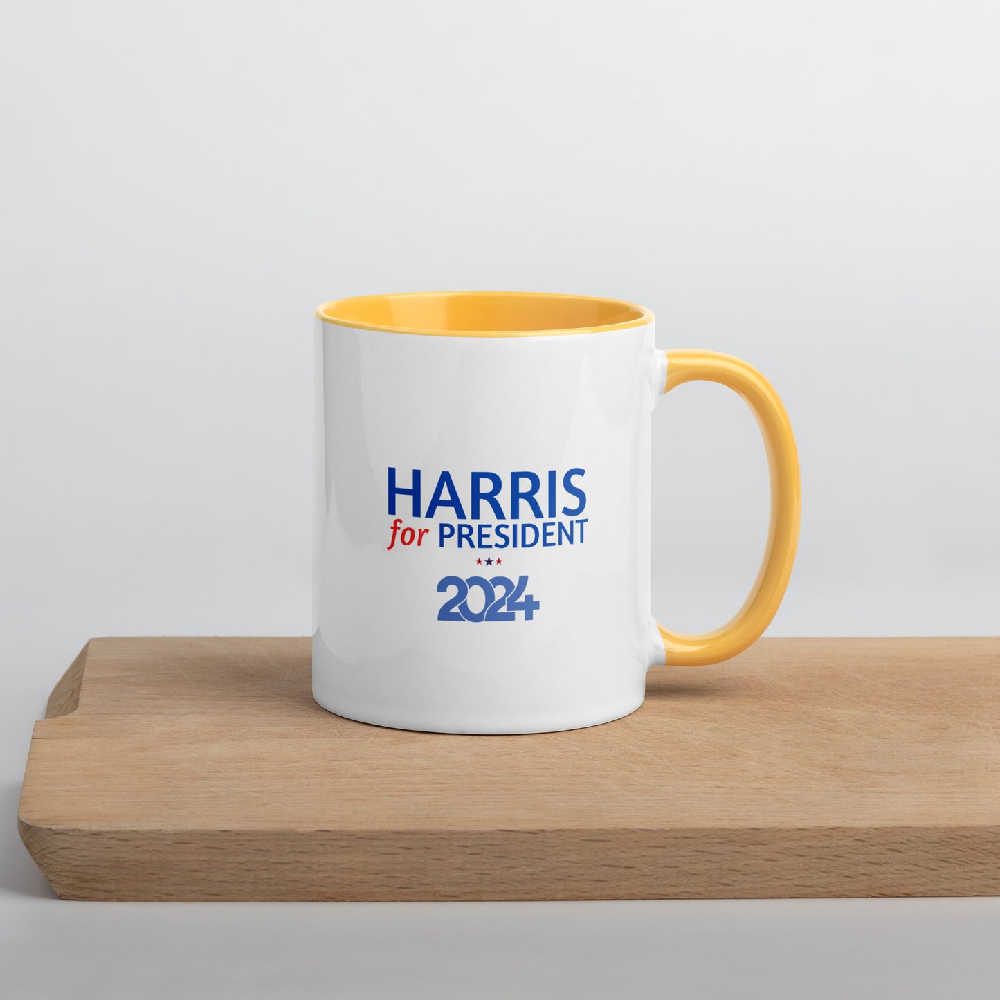 Kamala Harris for President 2024 Mug with Colorful Interior - White Ceramic Coffee Mug