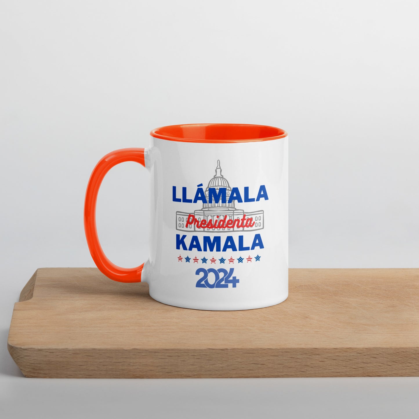 "Llámala Presidenta Kamala" White House 2024 Kamala Harris 2024 President Mug with Colorful Interior - White Ceramic Coffee Mug Dishwasher and Microwave Safe