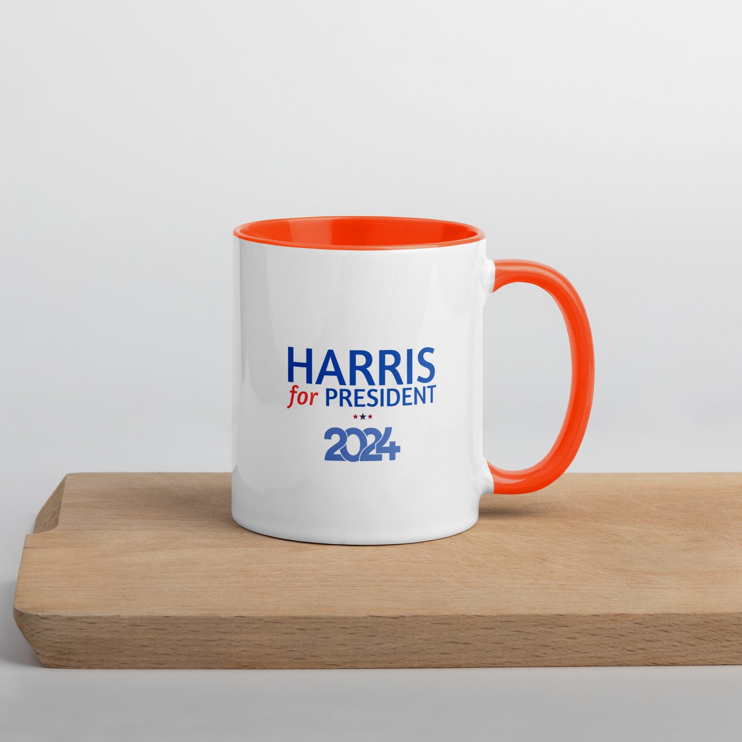 Kamala Harris for President 2024 Mug with Colorful Interior - White Ceramic Coffee Mug