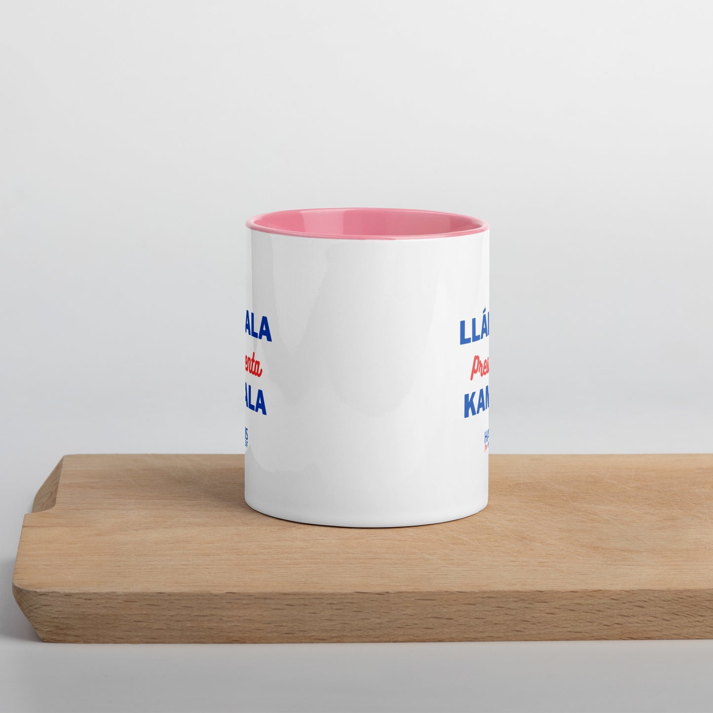 "Llámala Presidenta Kamala" Kamala Harris 2024 President Mug with Colorful Interior - White Ceramic Coffee Mug Dishwasher and Microwave Safe