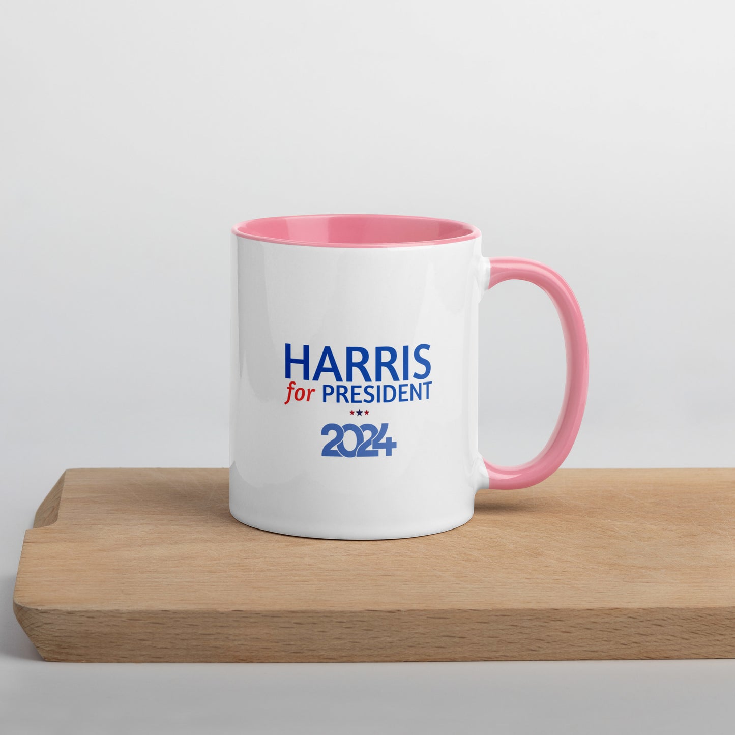 Kamala Harris for President 2024 Mug with Colorful Interior - White Ceramic Coffee Mug