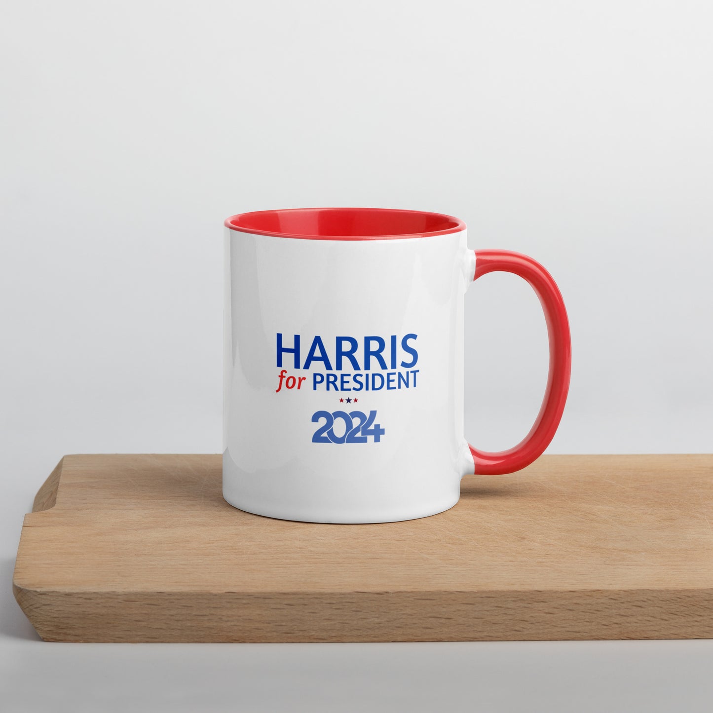 Kamala Harris for President 2024 Mug with Colorful Interior - White Ceramic Coffee Mug