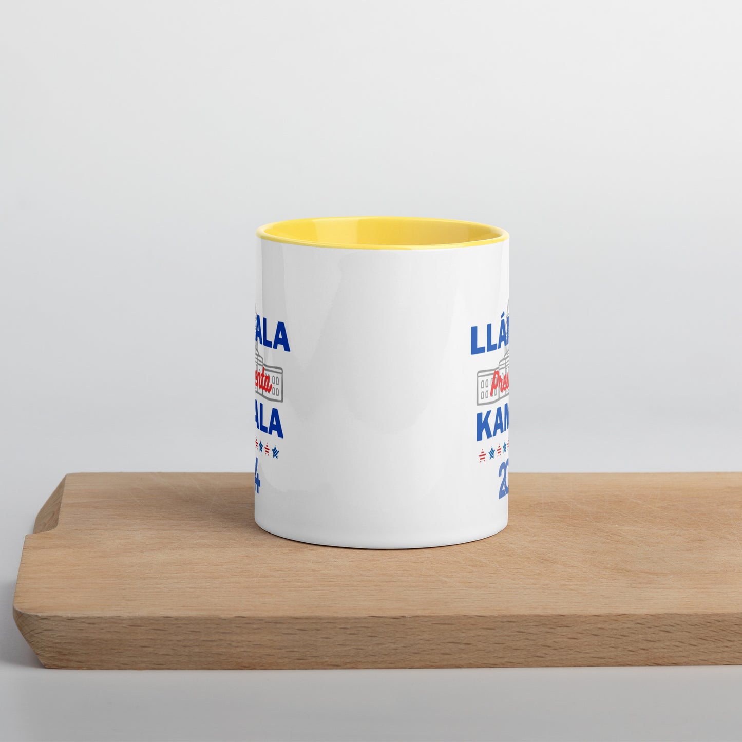 "Llámala Presidenta Kamala" White House 2024 Kamala Harris 2024 President Mug with Colorful Interior - White Ceramic Coffee Mug Dishwasher and Microwave Safe