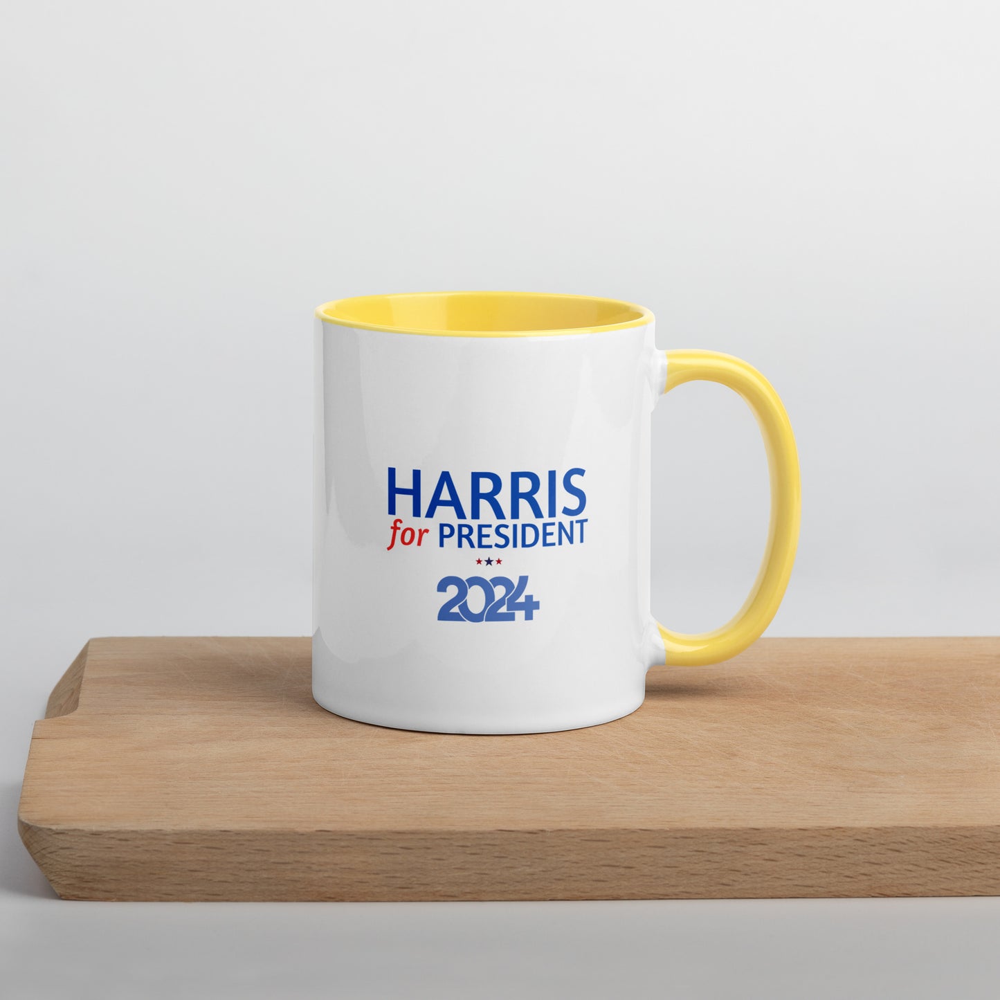 Kamala Harris for President 2024 Mug with Colorful Interior - White Ceramic Coffee Mug