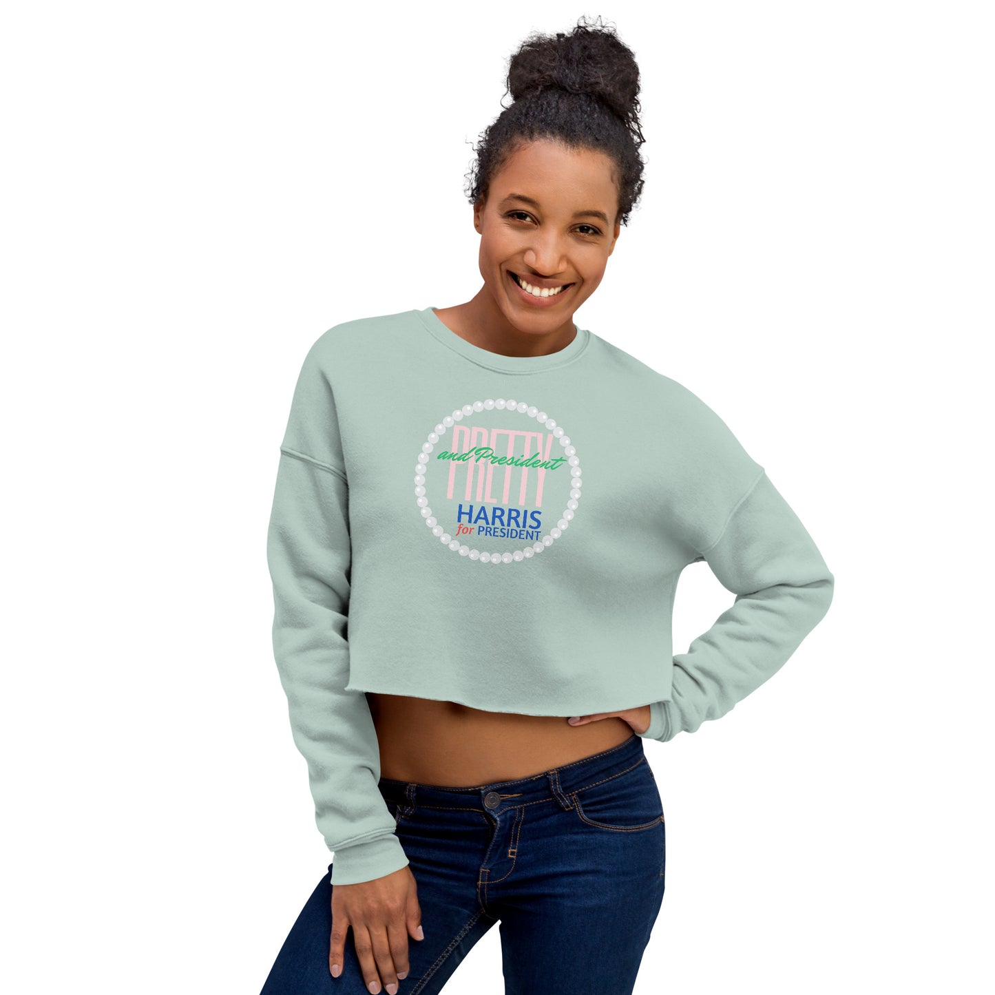 Pretty and President Crop Sweatshirt